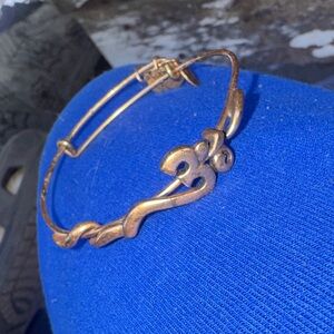Alex and Ani “spiritual armour” OM rafaelian expandabke Gold Bangle Bracelet